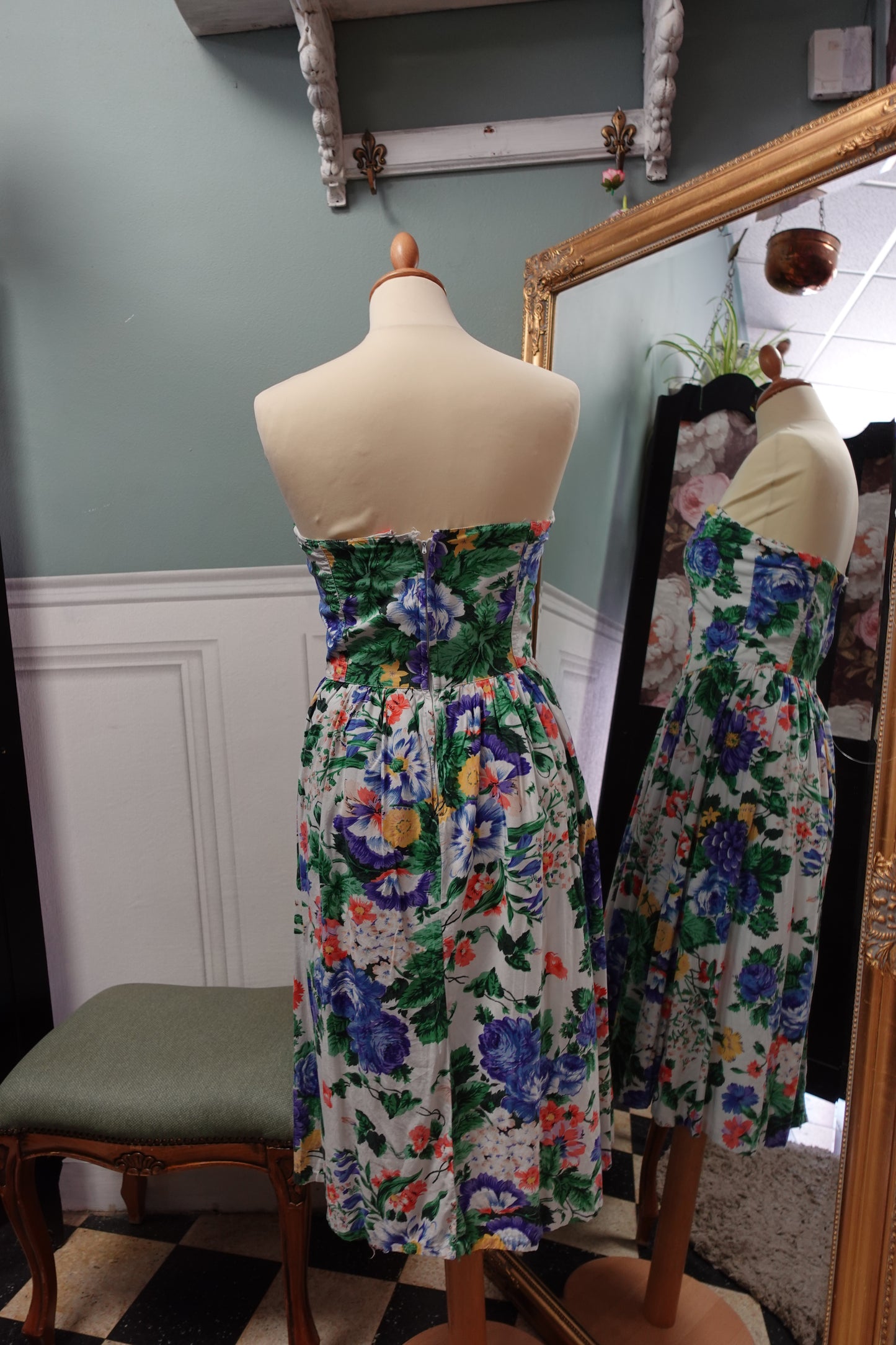 Robe bustier en coton floral – René Derhy Vintage