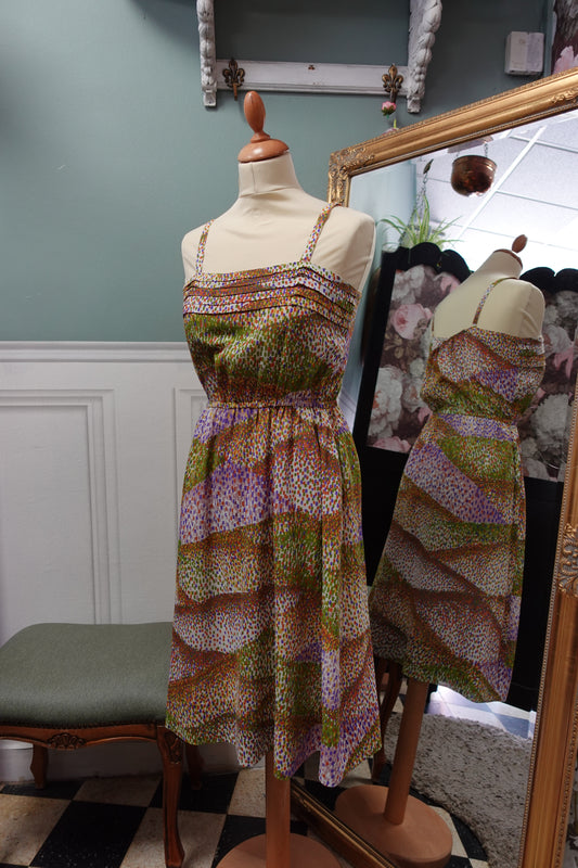 : Robe midi fluide – Crêpe Texturé Vintage 1980s