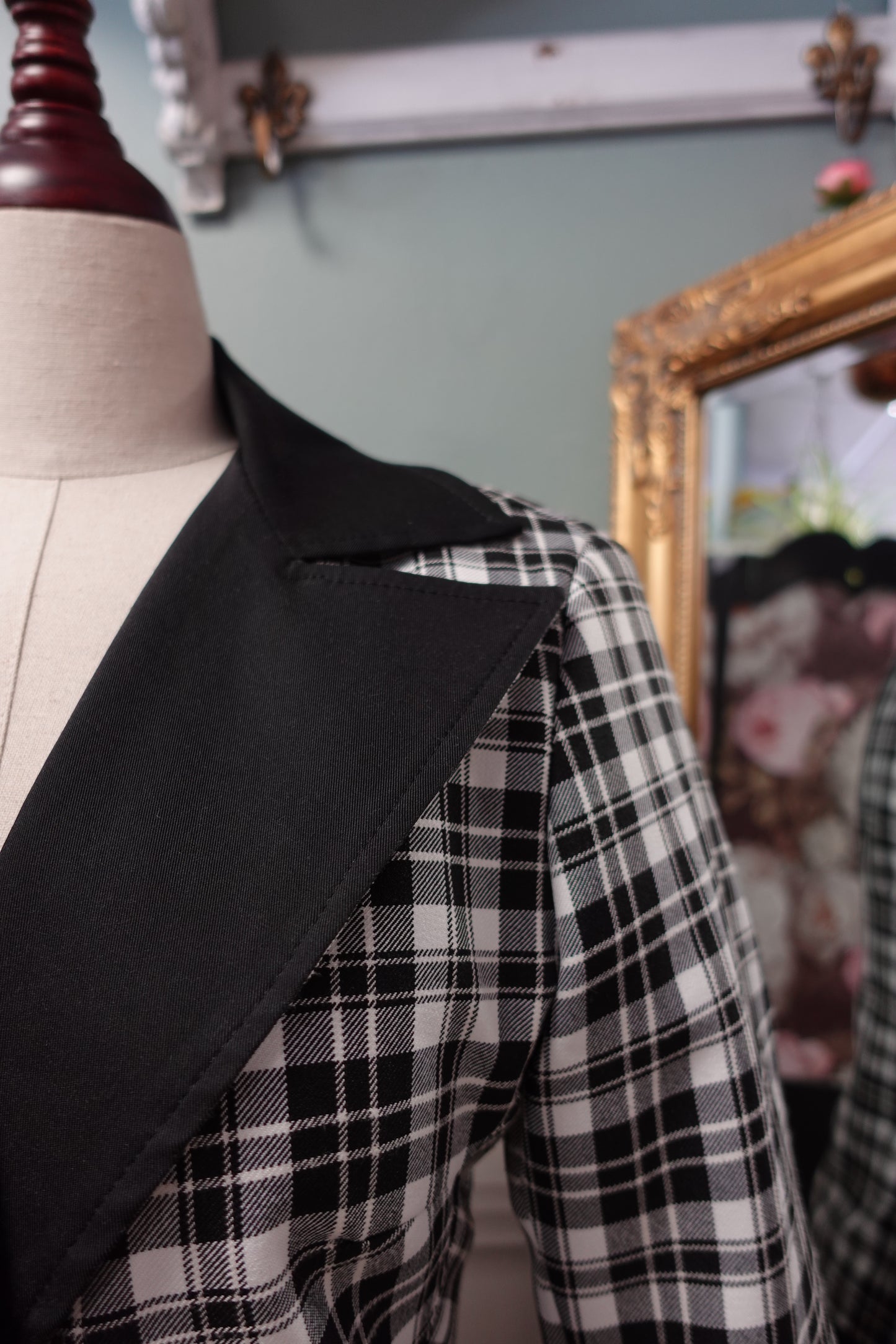 Blazer Rinascimento noir et blanc à carreaux – Made in Italy – Taille 36/38