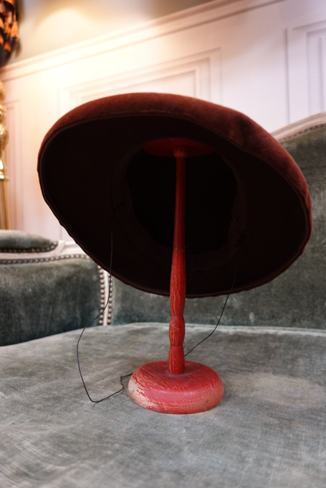 Chapeau Vintage en Feutre Velours Marron - Style "Toque" à Poser (Petit Tour / Bibi)