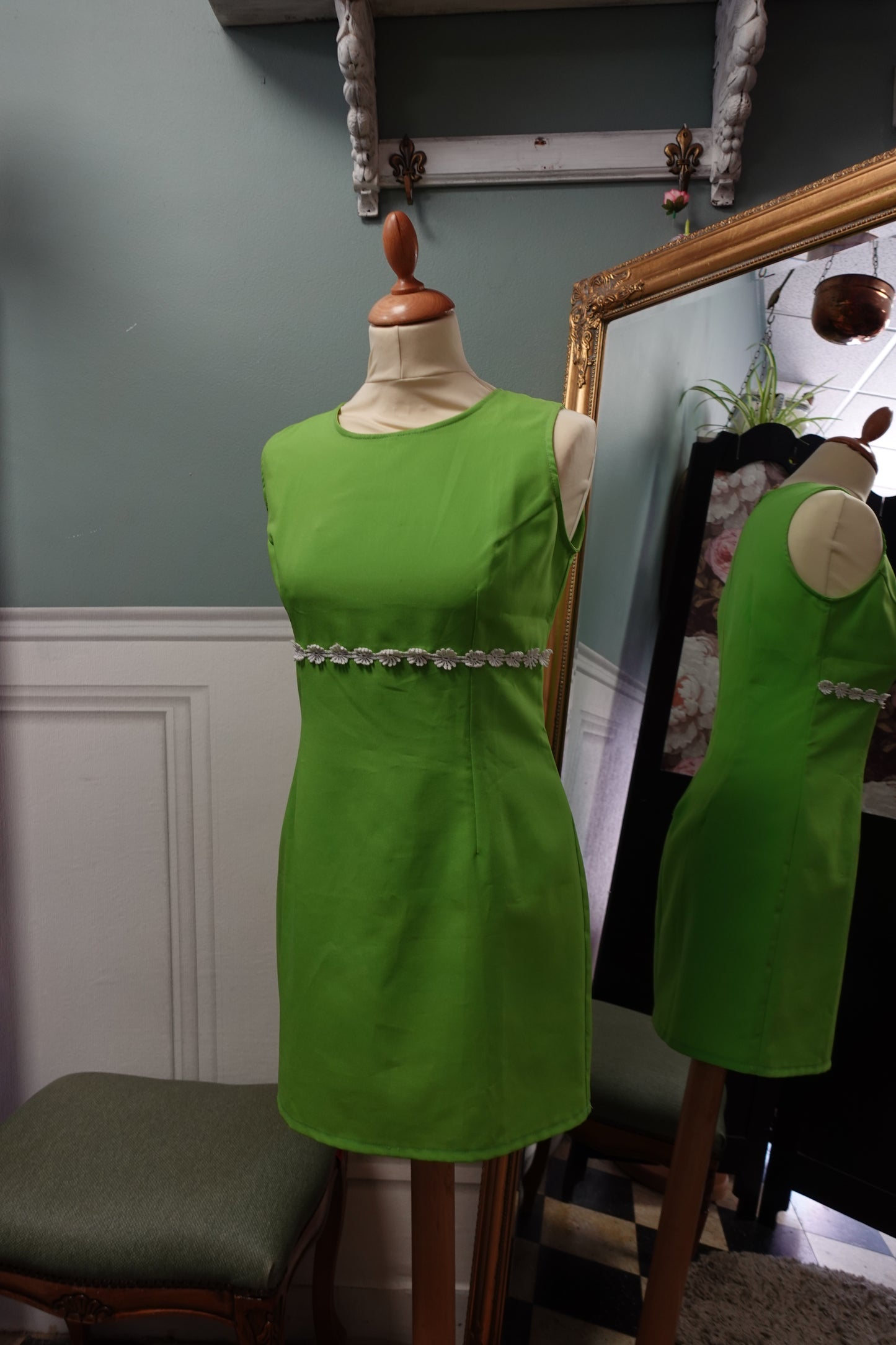 : Robe mini pop – Vert Pomme Vintage 1960s/70s