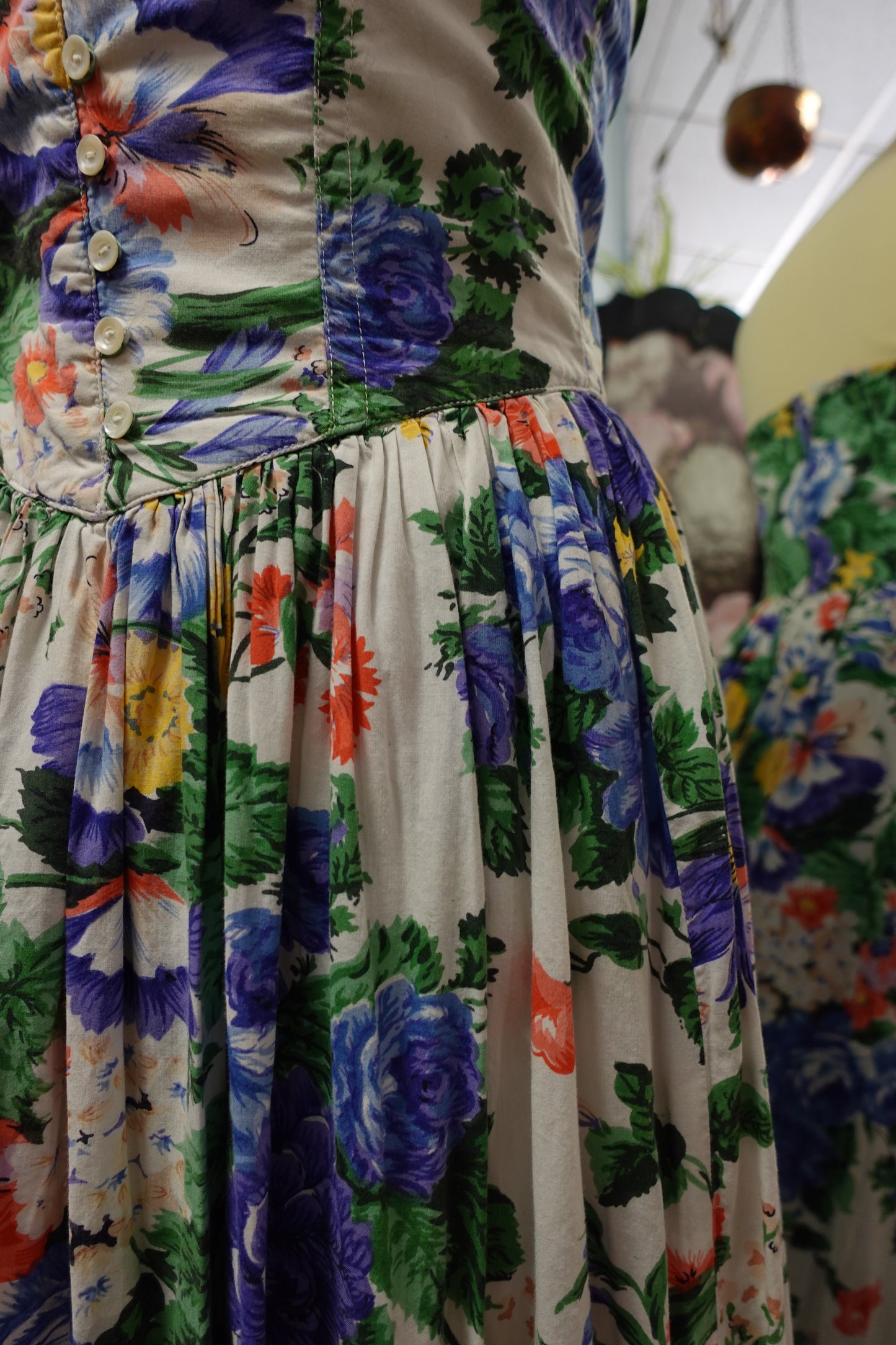 Robe bustier en coton floral – René Derhy Vintage