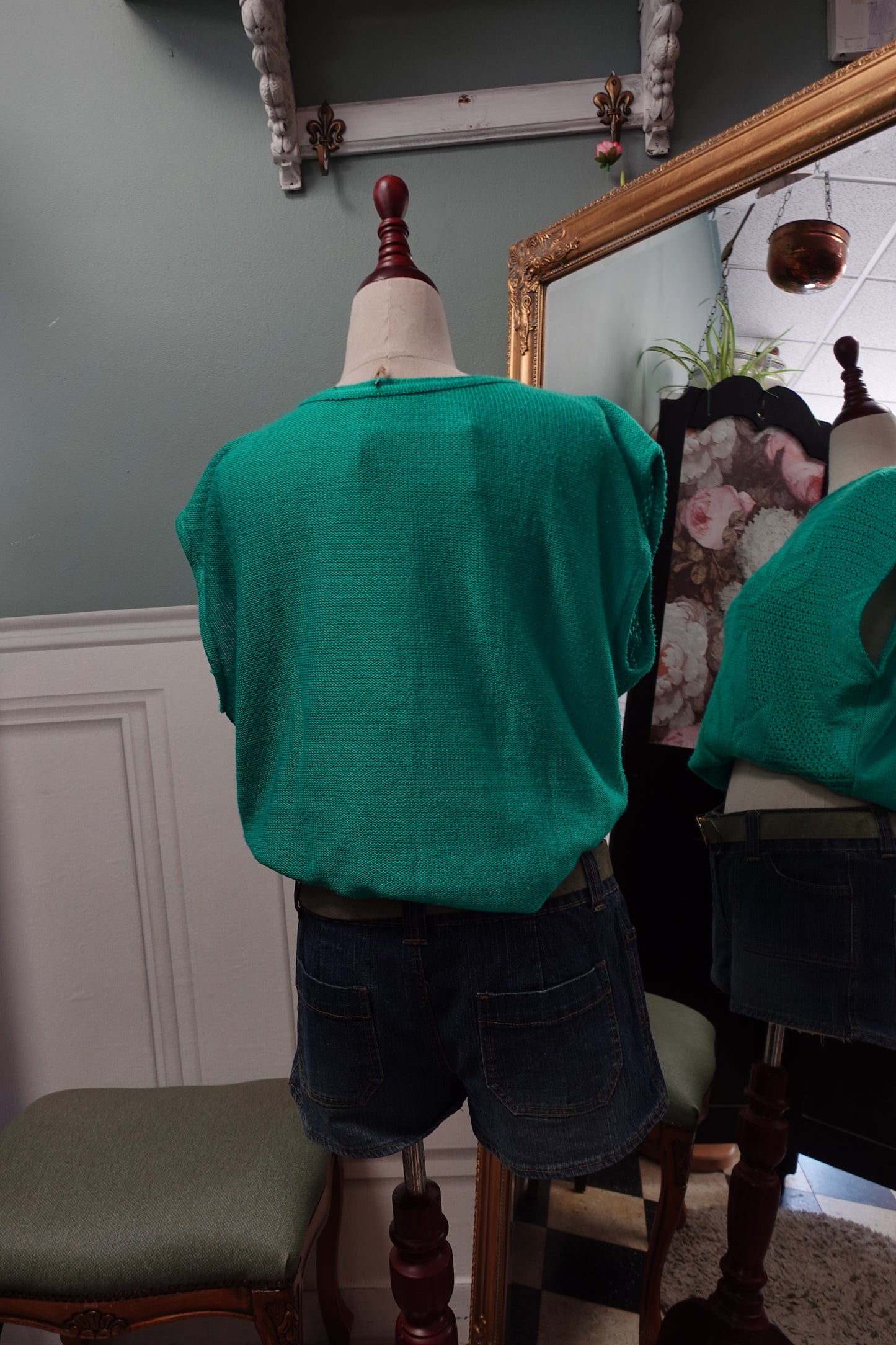 Top sans manches en maille tricotée "Menthe" – Vert Éclatant