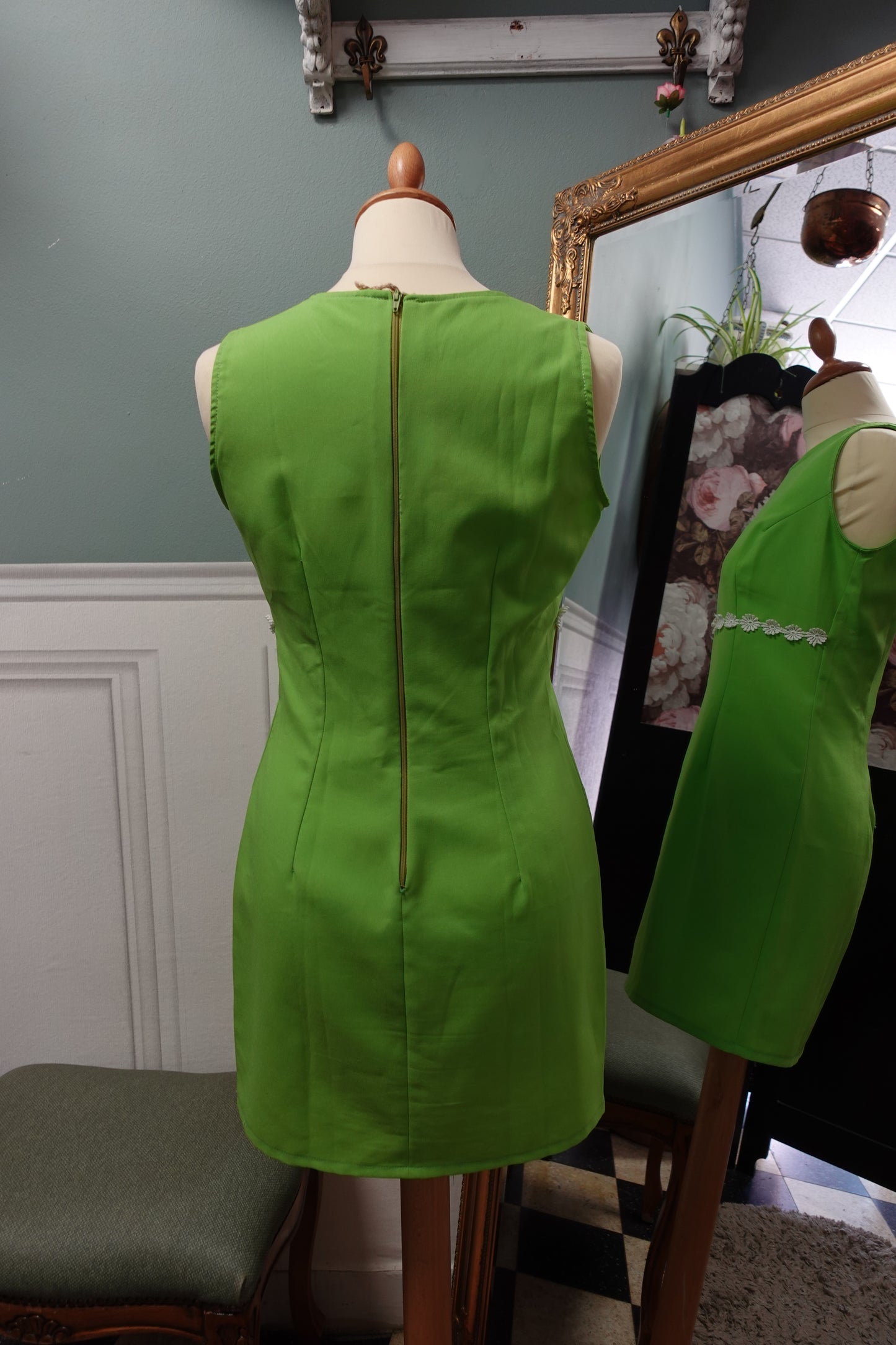 : Robe mini pop – Vert Pomme Vintage 1960s/70s