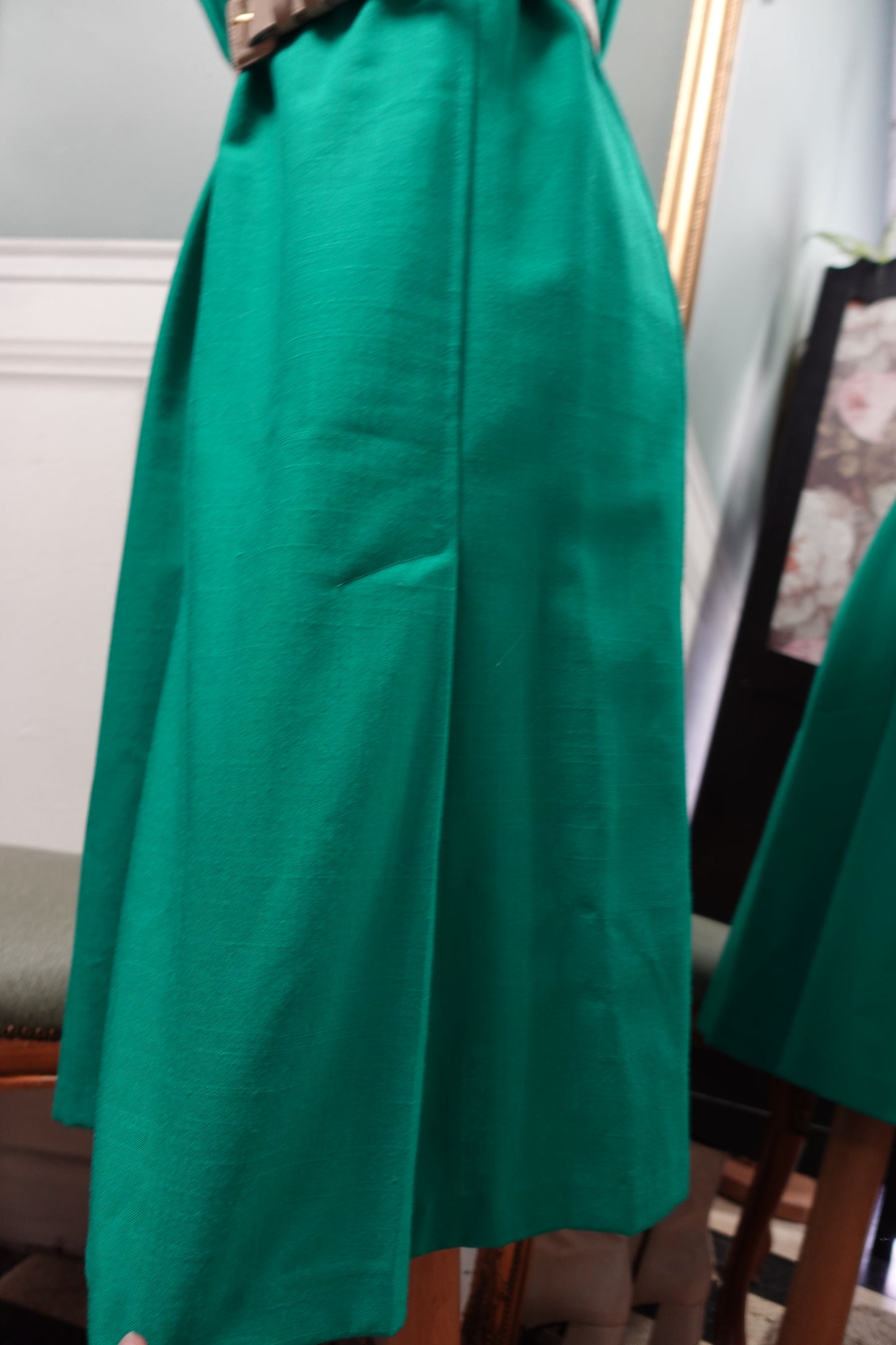 Robe midi artisanale - Verte & Fait main