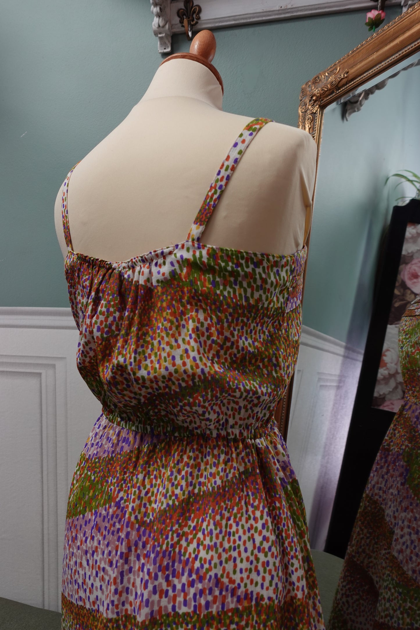 : Robe midi fluide – Crêpe Texturé Vintage 1980s