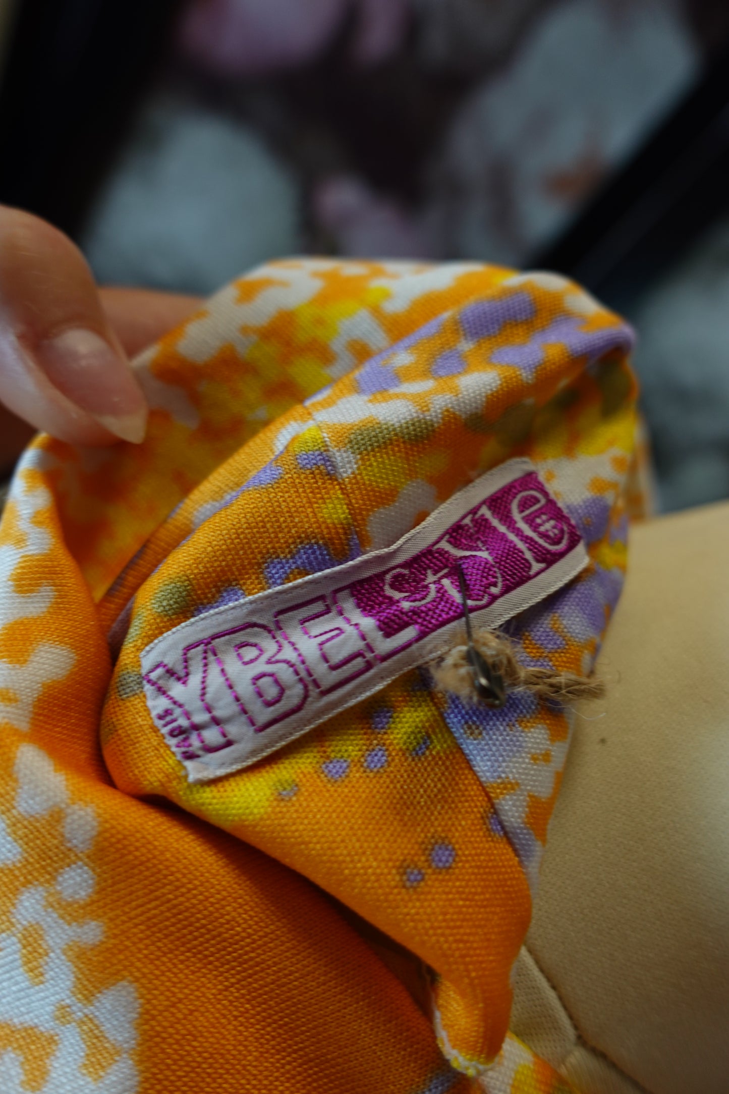 Robe Vintage Années 70 Orange à Grand Col Iconique
