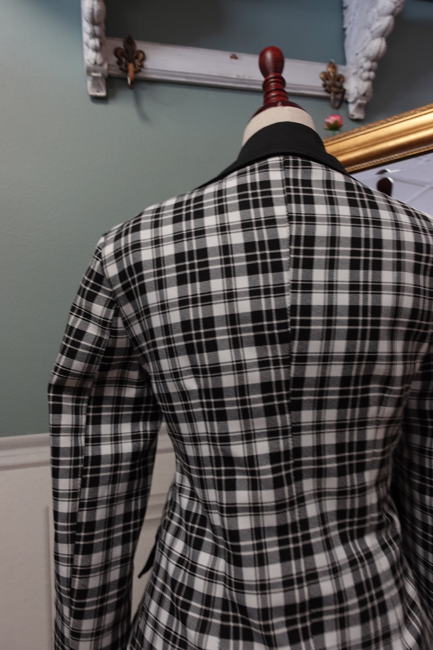 Blazer Rinascimento noir et blanc à carreaux – Made in Italy – Taille 36/38