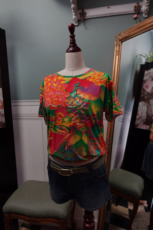 T-shirt en coton lourd "Technicolor" – Imprimé Graphique Multicolore Vintage