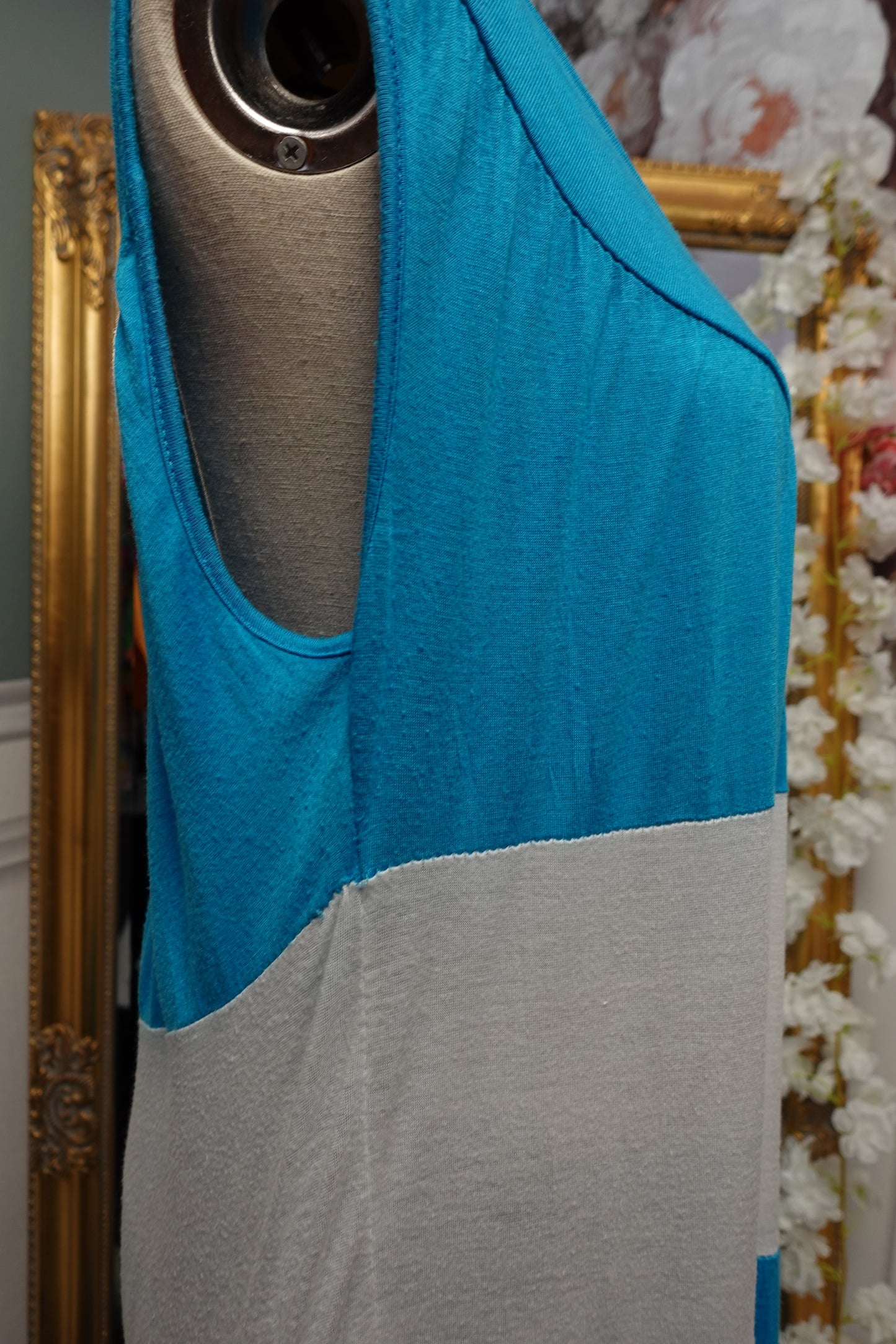 Robe de Plage Vintage Rayée Bleu & Blanc – Fluide & Extensible (Grande Taille)