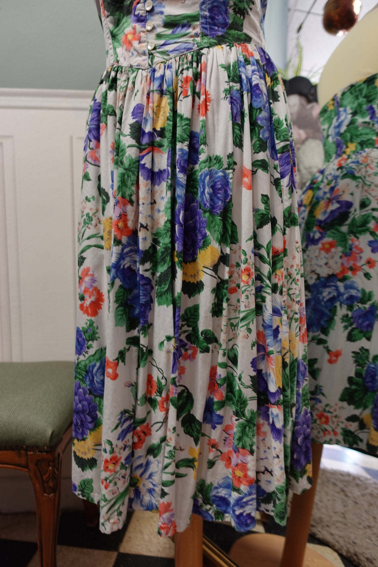 Robe bustier en coton floral – René Derhy Vintage