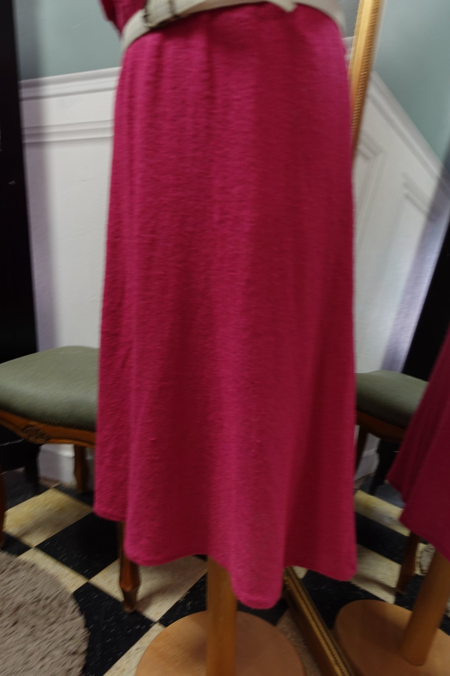 Robe midi en maille texturée – Rose Vintage C&A 1980s