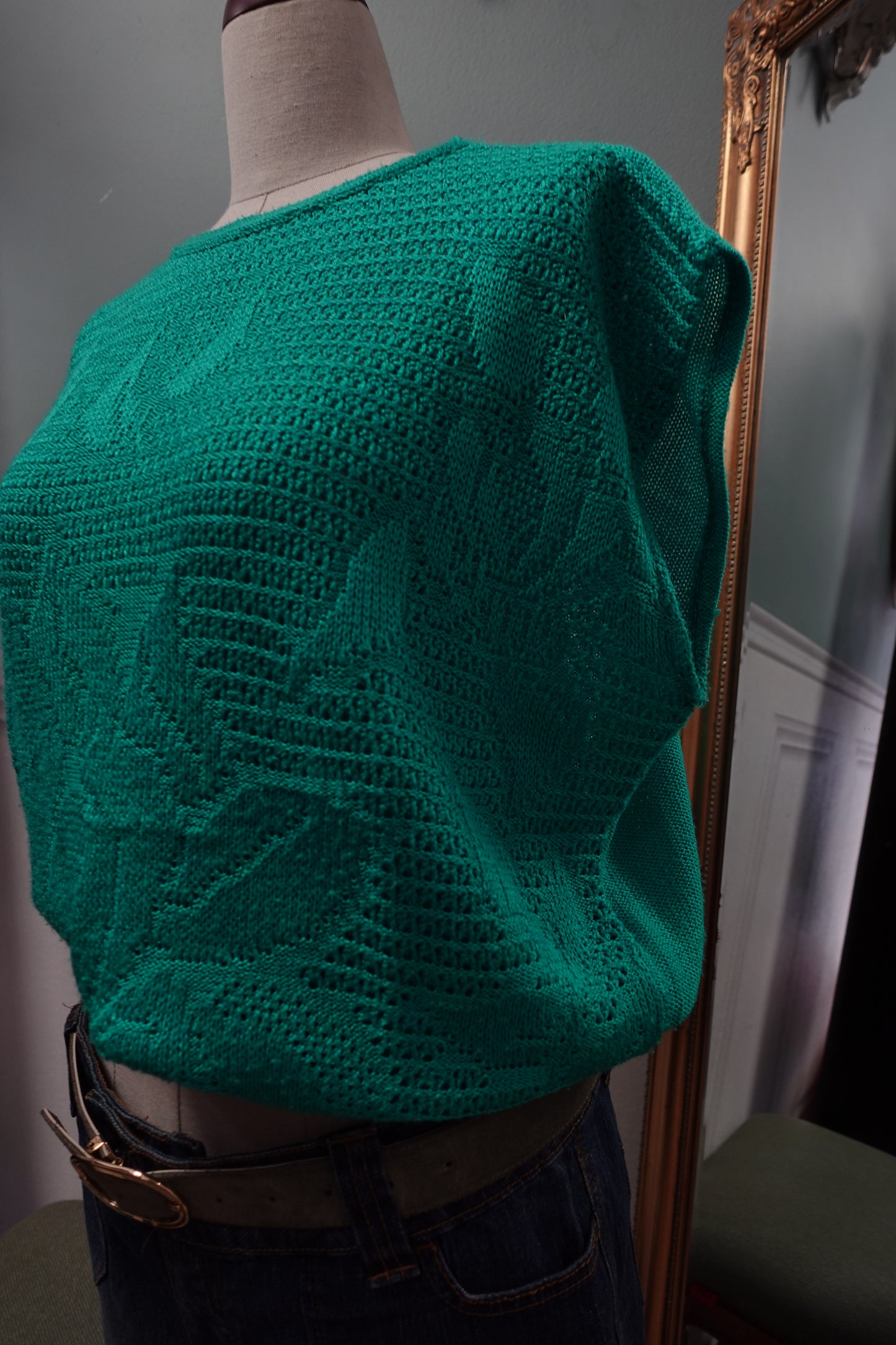 Top sans manches en maille tricotée "Menthe" – Vert Éclatant