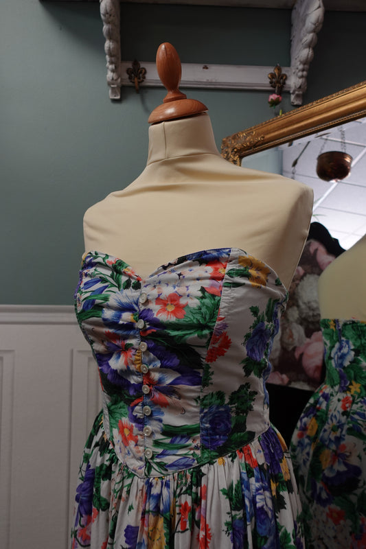 Robe bustier en coton floral – René Derhy Vintage