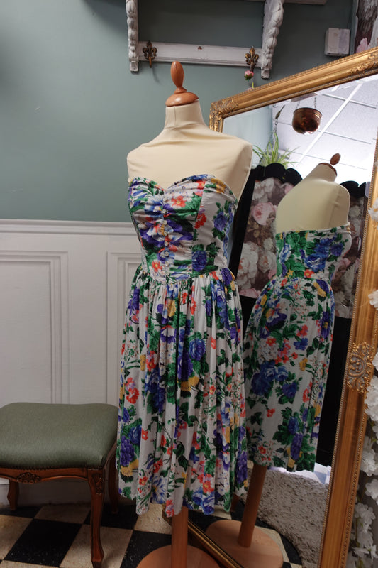 Robe bustier en coton floral – René Derhy Vintage