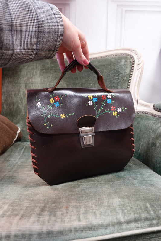 Le Sac "Jardin d'Artiste" en Cuir Peint
