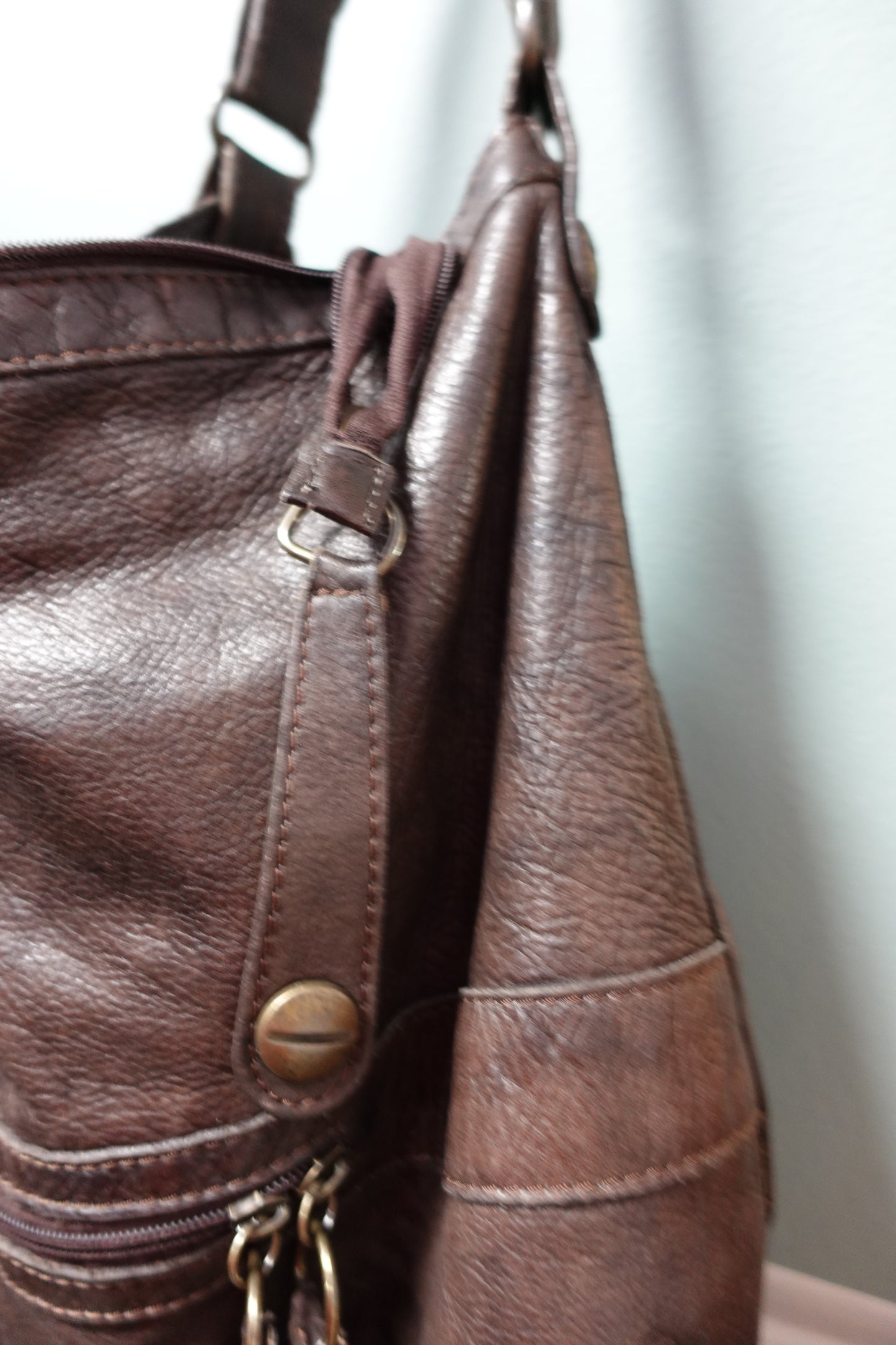 Sac hobo vintage en cuir marron