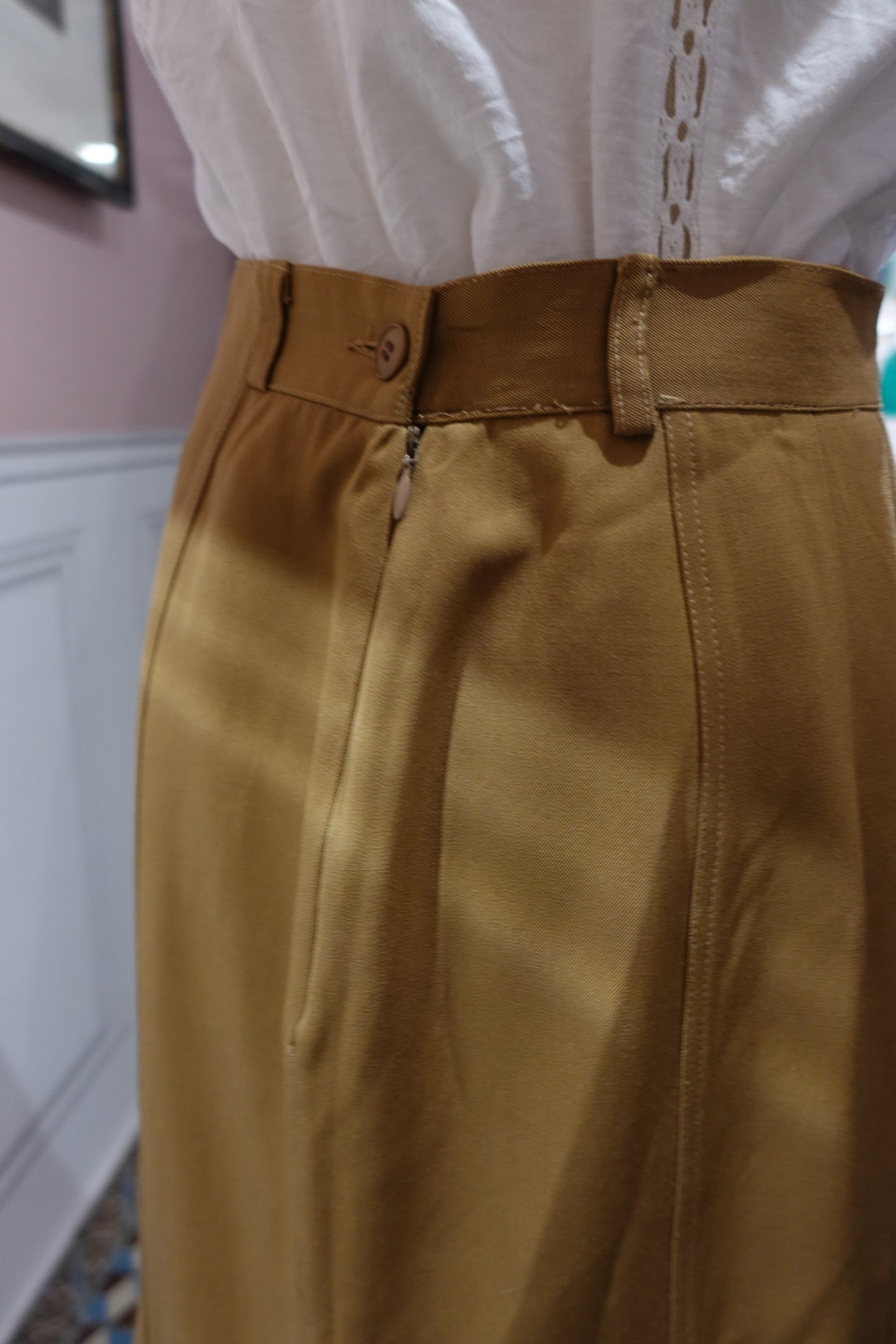 La Jupe Évasée en Laine "Maison Rodier" – Camel