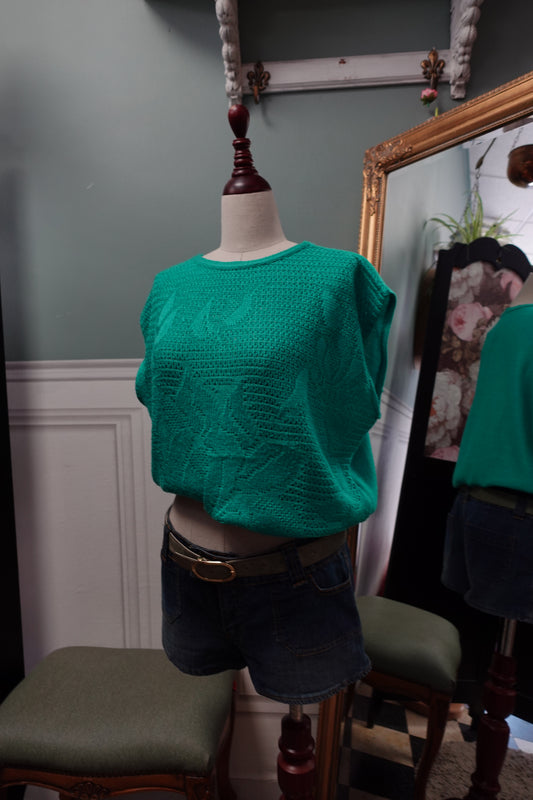 Top sans manches en maille tricotée "Menthe" – Vert Éclatant