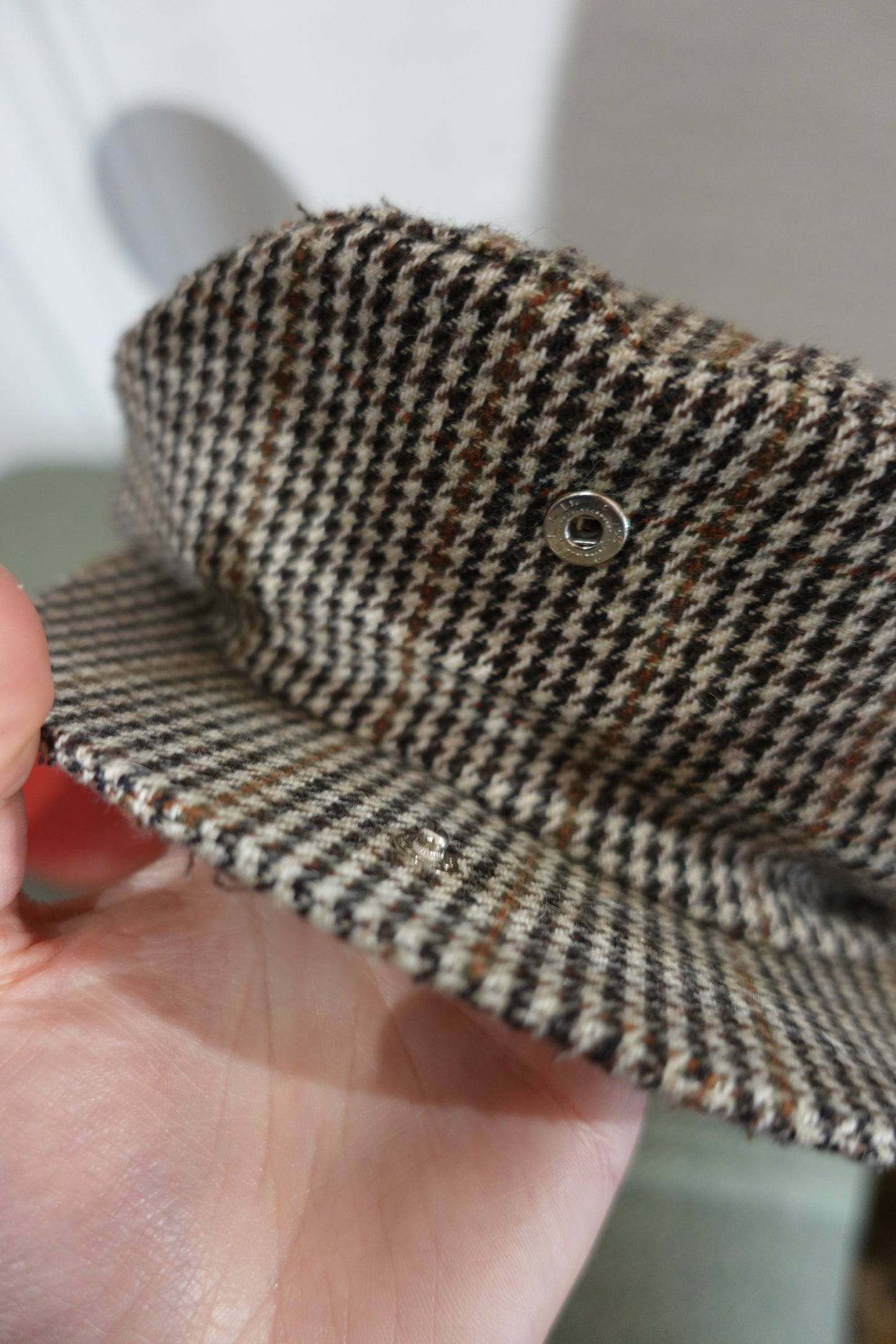 Casquette Gavroche Vintage en Laine - Motif Chevrons Marron