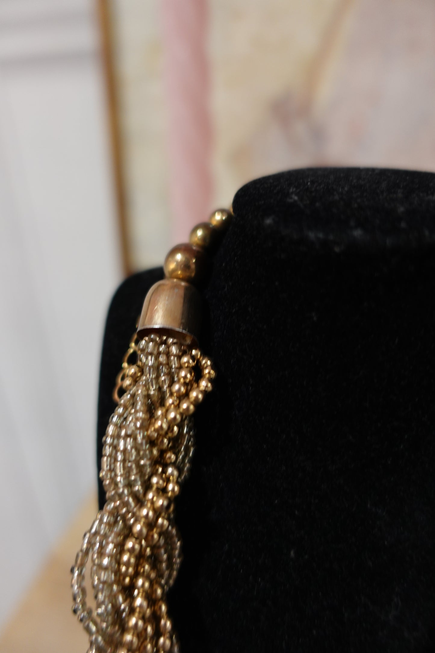 Collier vintage torsadé doré et argenté – Années 80