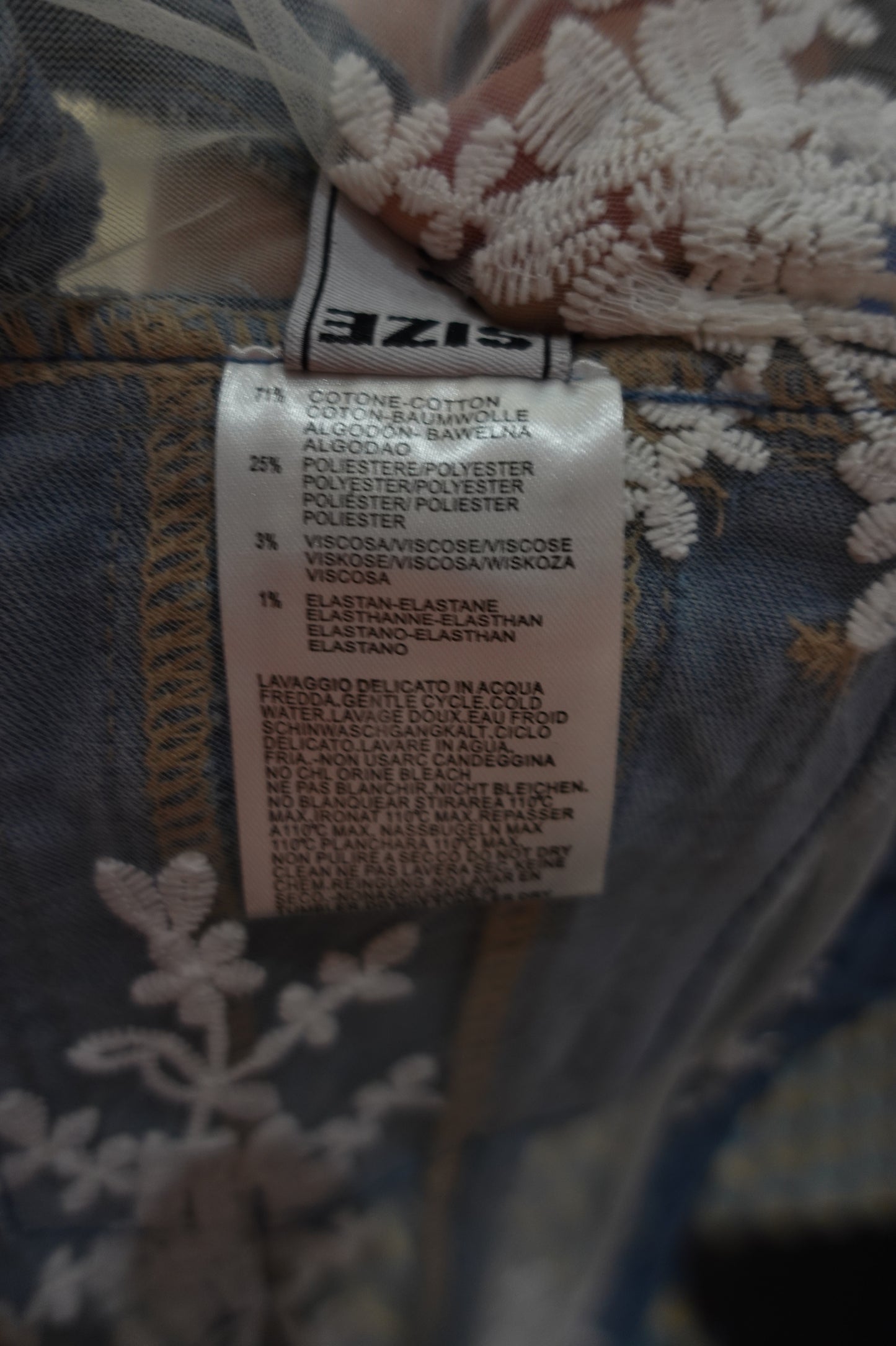 Veste en Jean & Dentelle Vintage - Jeux de Transparence - Taille S