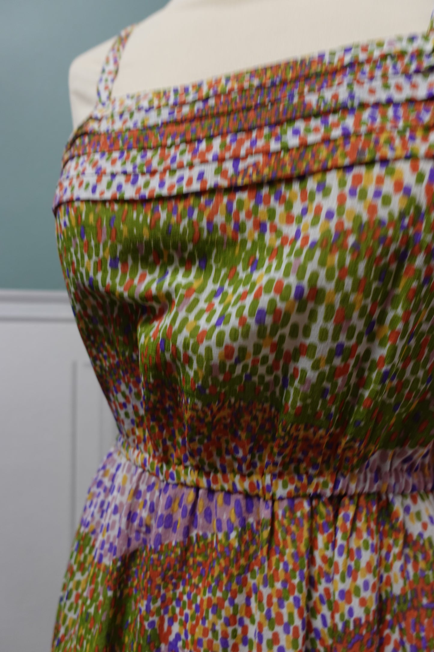 : Robe midi fluide – Crêpe Texturé Vintage 1980s
