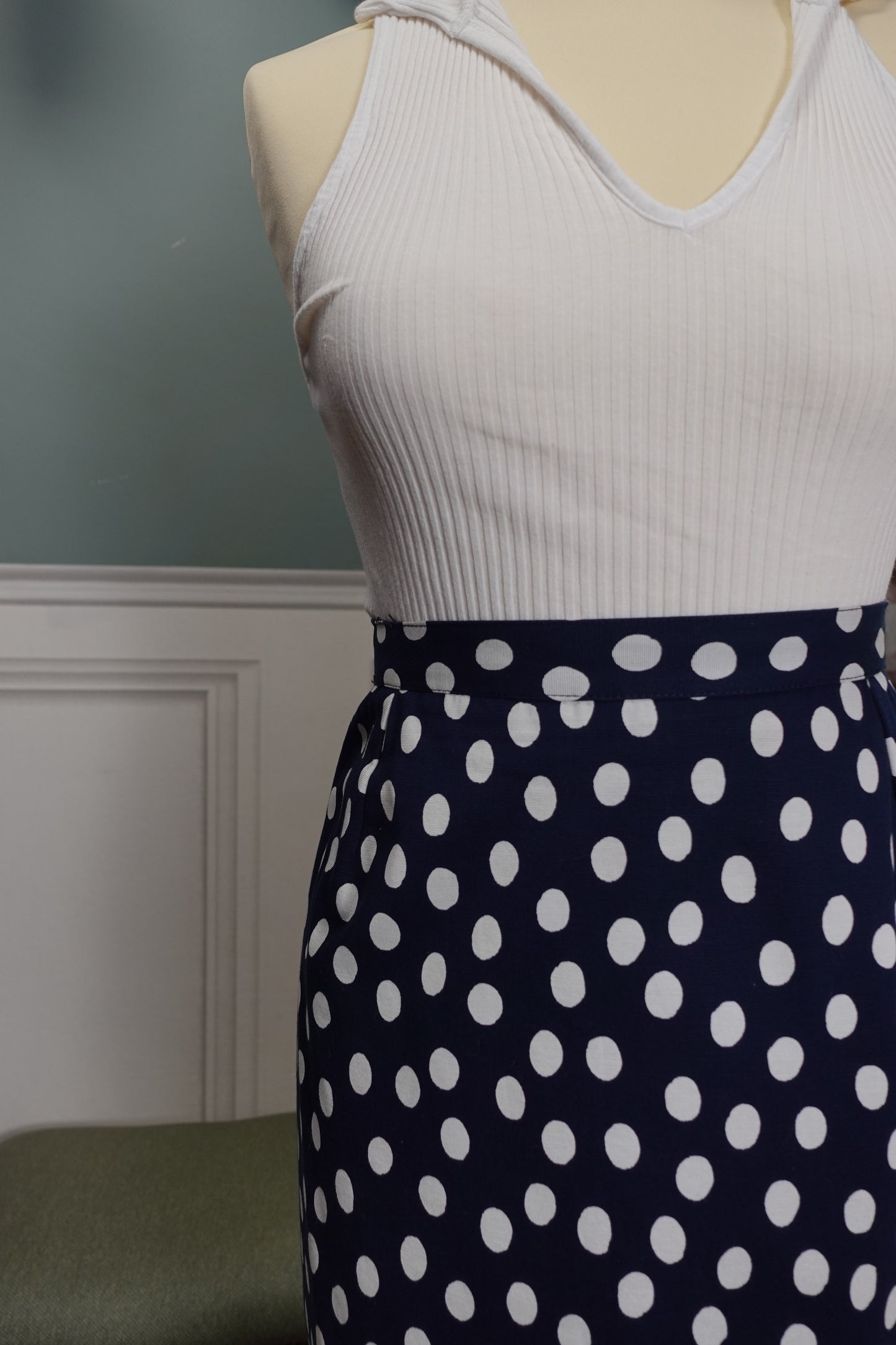 Jupe vintage Marine Dangles Paris à pois – Made in France