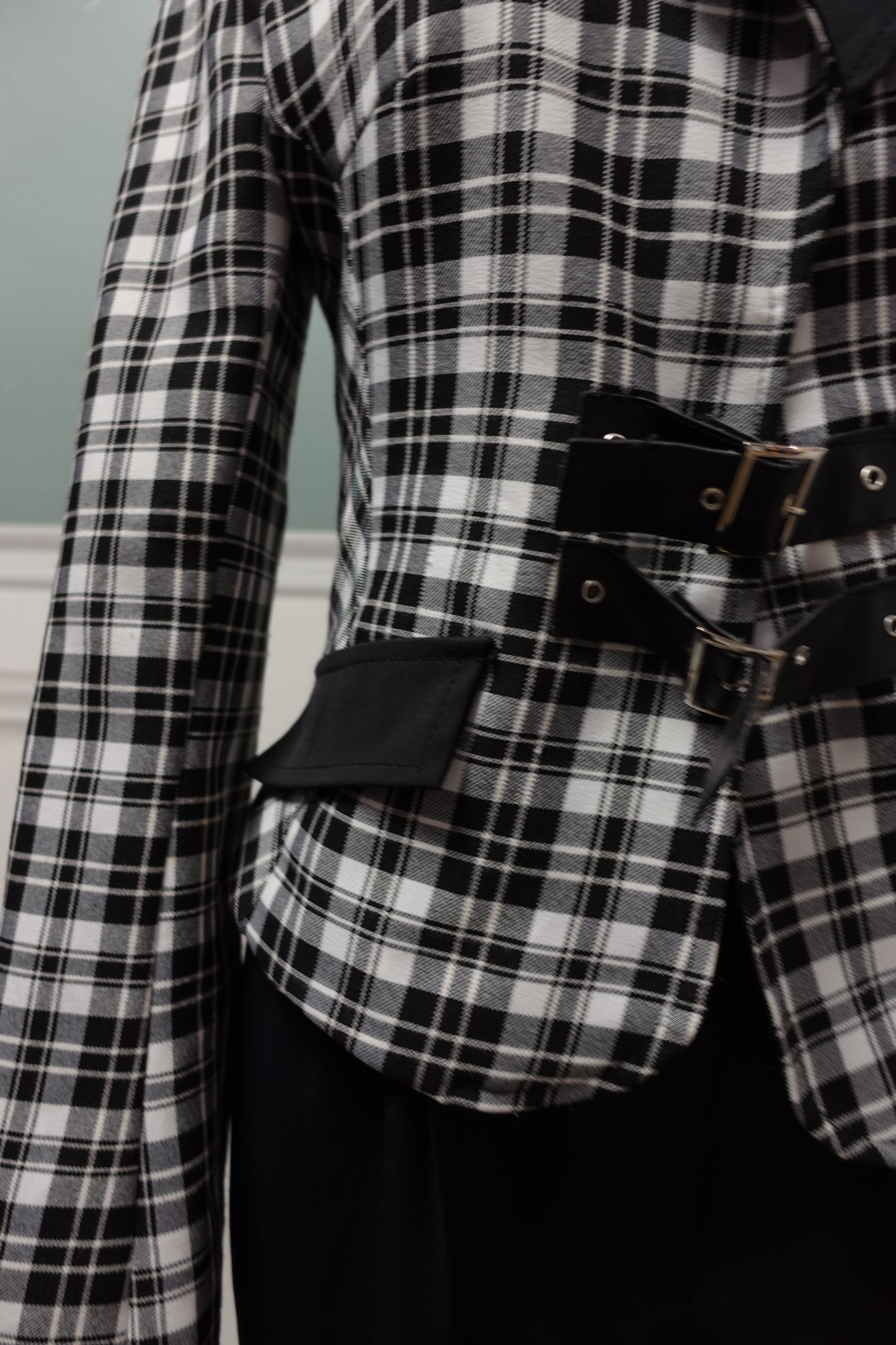 Blazer Rinascimento noir et blanc à carreaux – Made in Italy – Taille 36/38