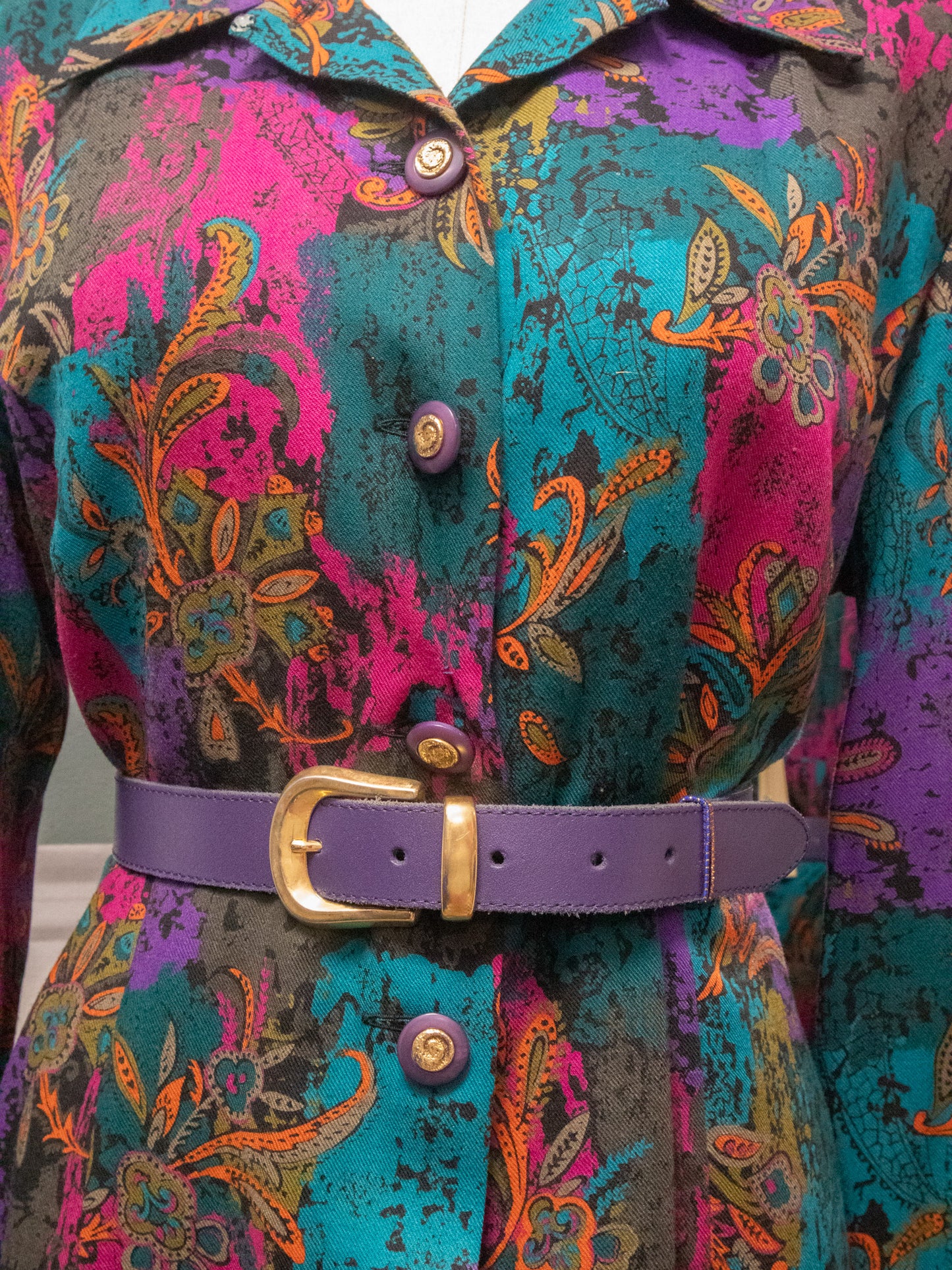 Robe Maxi "Graphic Pop" en Laine et Imprimé Géométrique — Archive Vintage