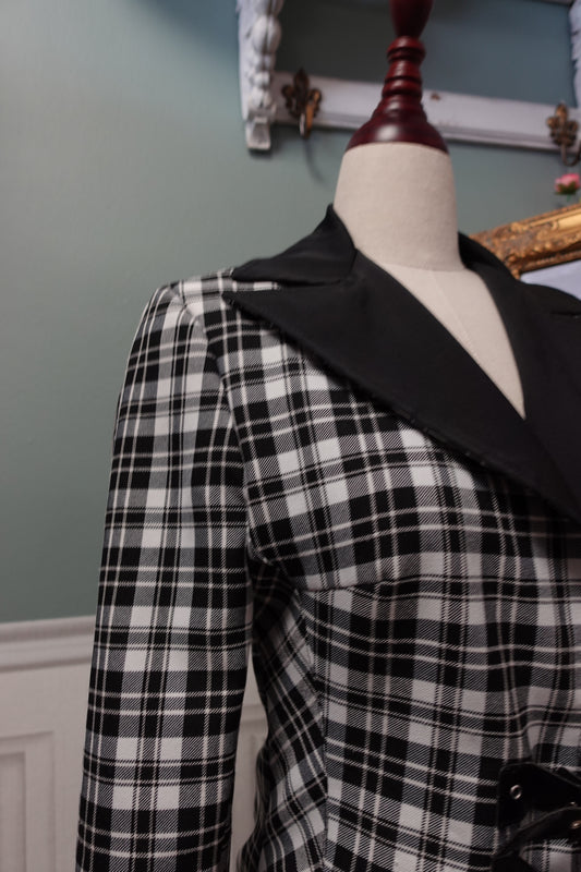 Blazer Rinascimento noir et blanc à carreaux – Made in Italy – Taille 36/38
