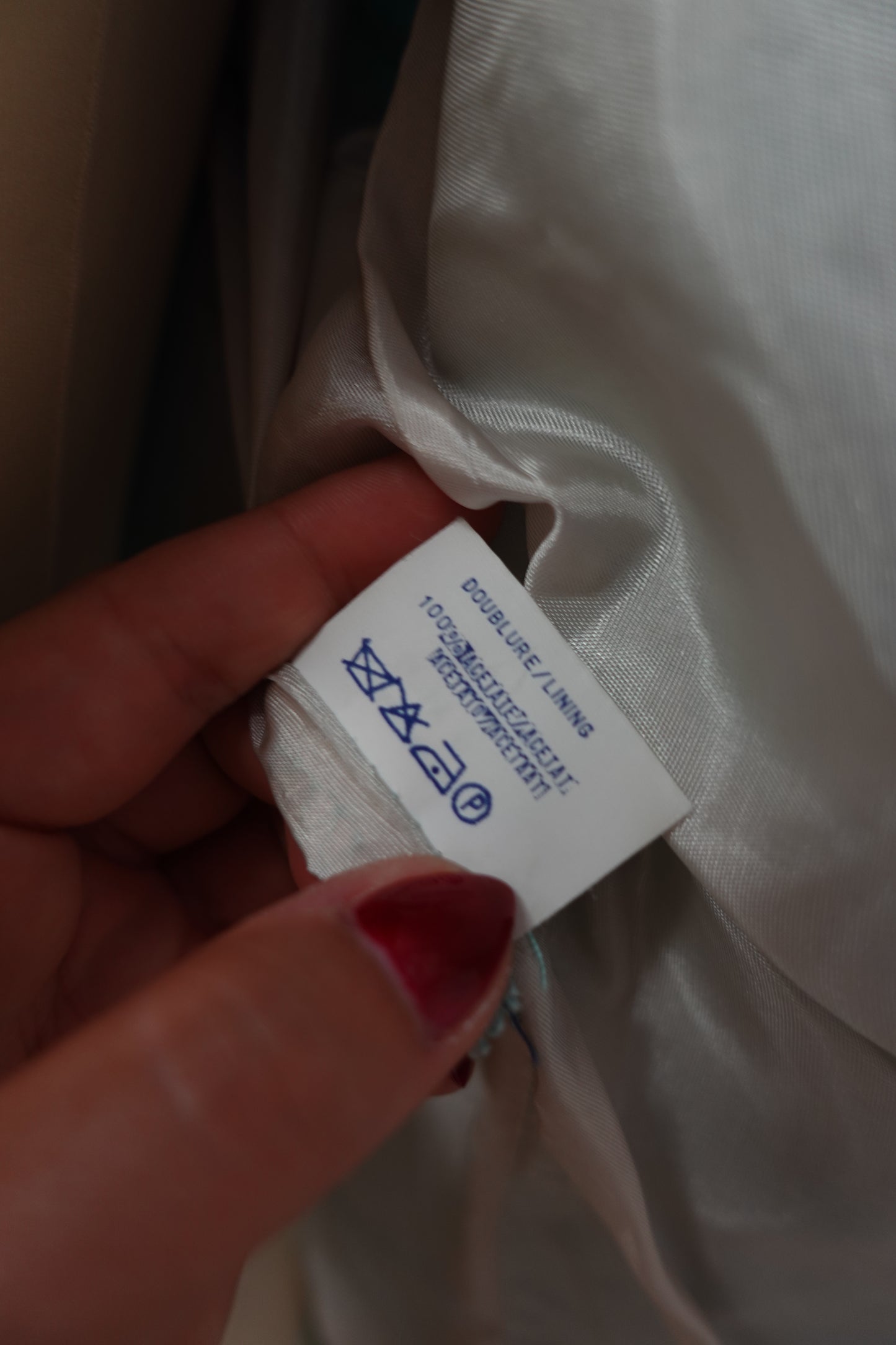 Veste tailleur vintage turquoise à boutons fleurs – Les Chemises Blanches France – Taille 38