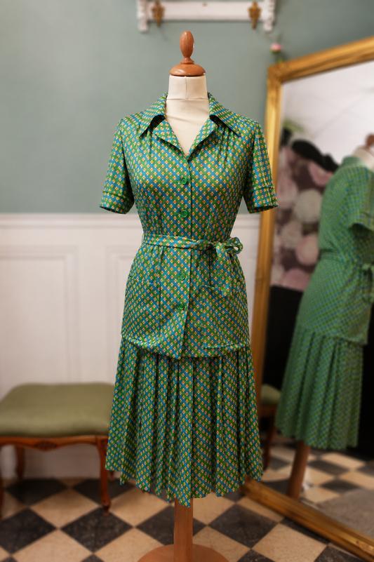 Ensemble coordonné graphique – Rodier Vintage 1970s